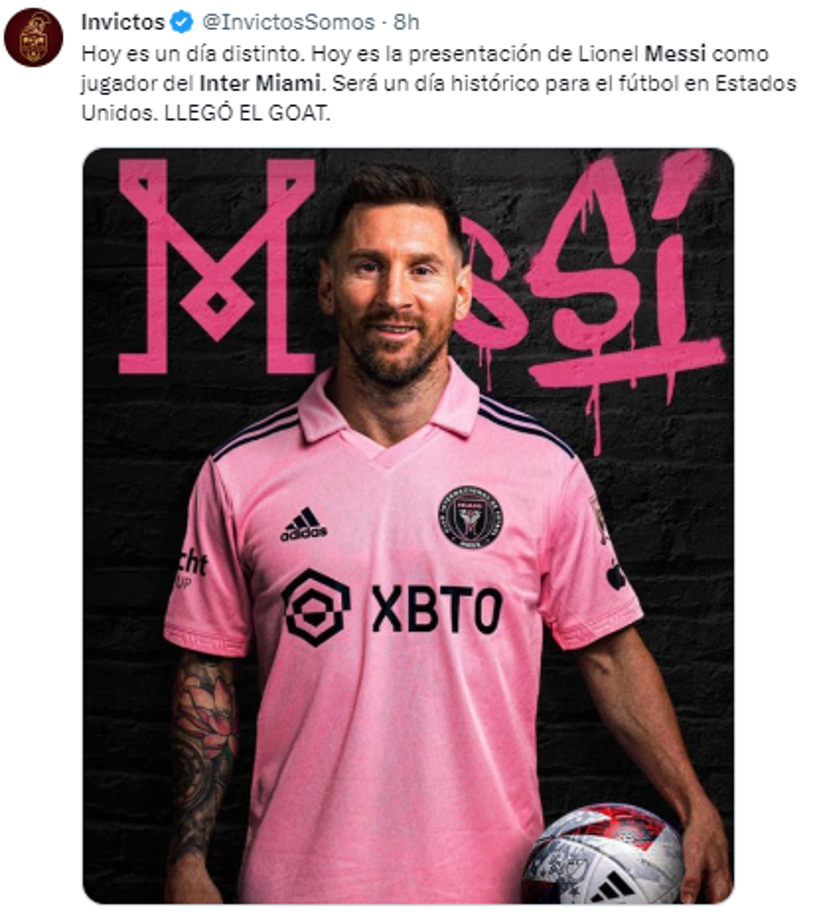 Por otra parte, muchos ya esperan con ansias la presentación del astro argentino: “Hoy es un día distinto. Hoy es la presentación de Lionel Messi como jugador del Inter Miami. Será un día histórico para el fútbol en Estados Unidos. LLEGÓ EL GOAT”.