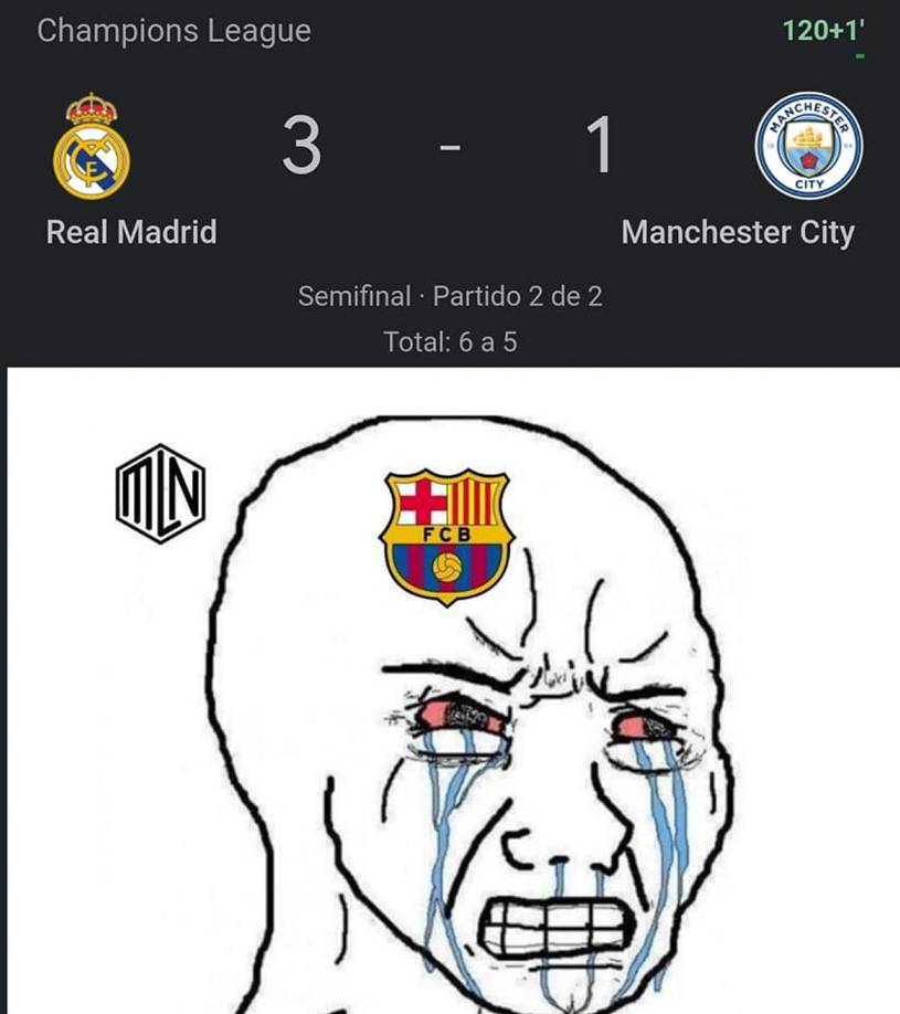 Guardiola y Barça sufren burlas: los memes de la eliminación del Manchester City ante Real Madrid