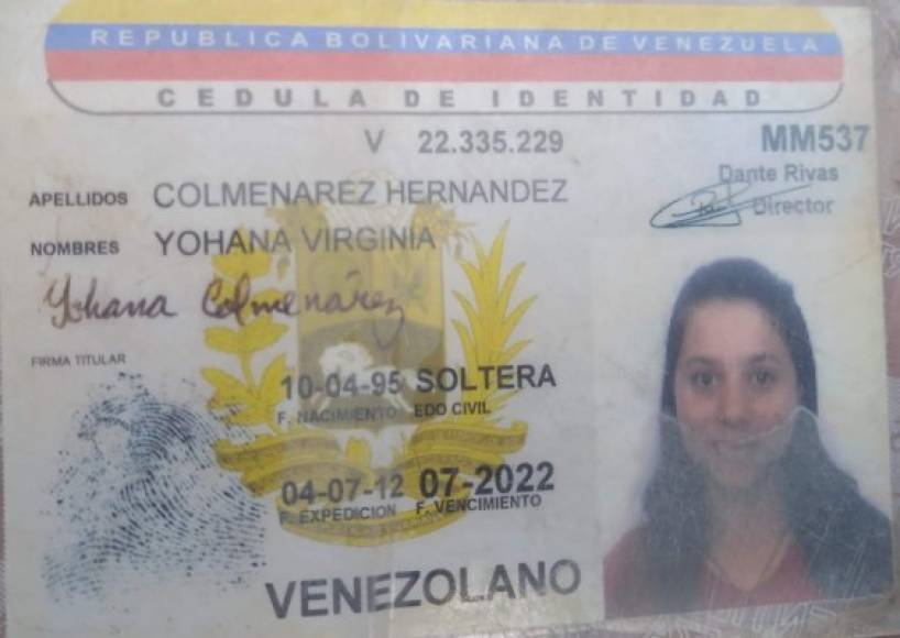 Yohana Virginia Colmenarez Hernadez (25) andaba con varios de sus compatriotas que “bebían licor y hacían escándalo” en una vía pública en pleno toque de queda.
