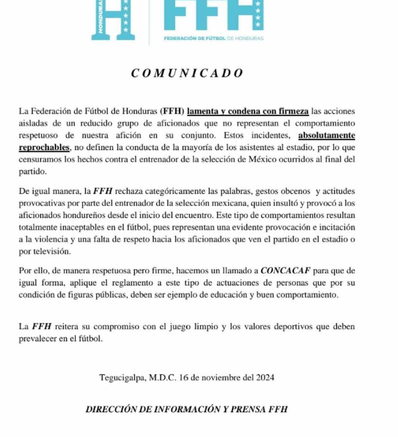 Honduras le responde a México y hace contundente petición a Concacaf