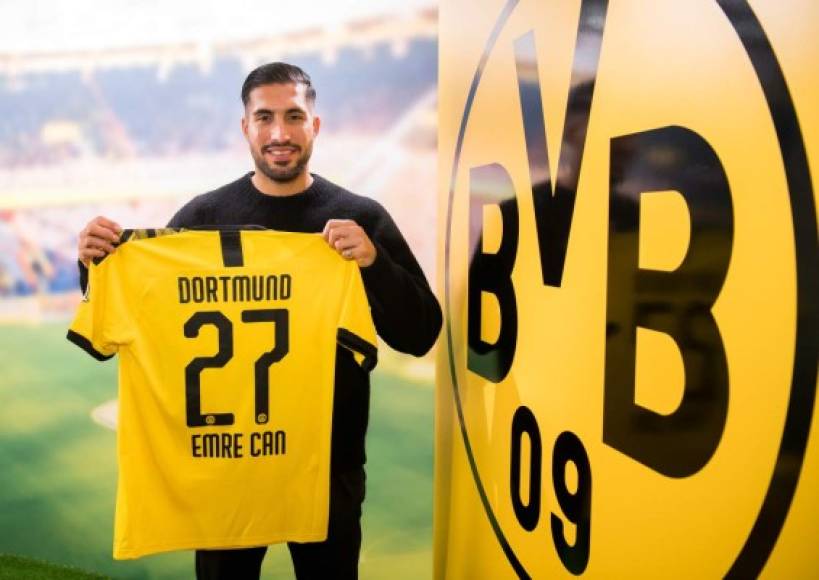 Emre Can, nuevo jugador del Borussia Dortmund. El centrocampista alemán llega en calidad de cedido de la Juventus con una opción de compra obligatoria de 30 millones de euros.