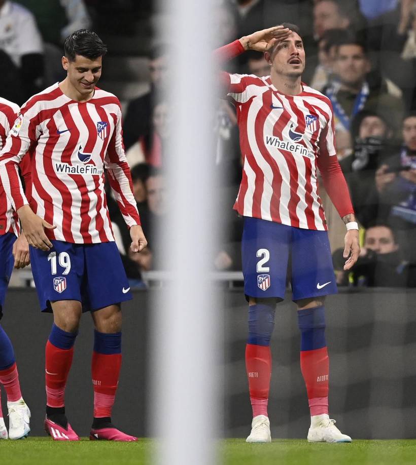 Así celebró José María Giménez su gol en el Bernabéu.