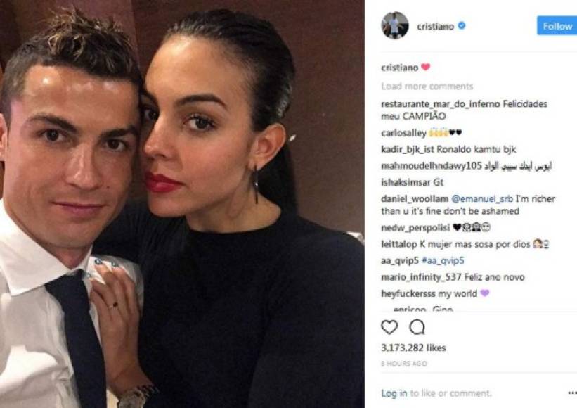 El gran Cristiano Ronaldo ha recibido el 2018 con su adorada chica, Georgina Rodríguez.