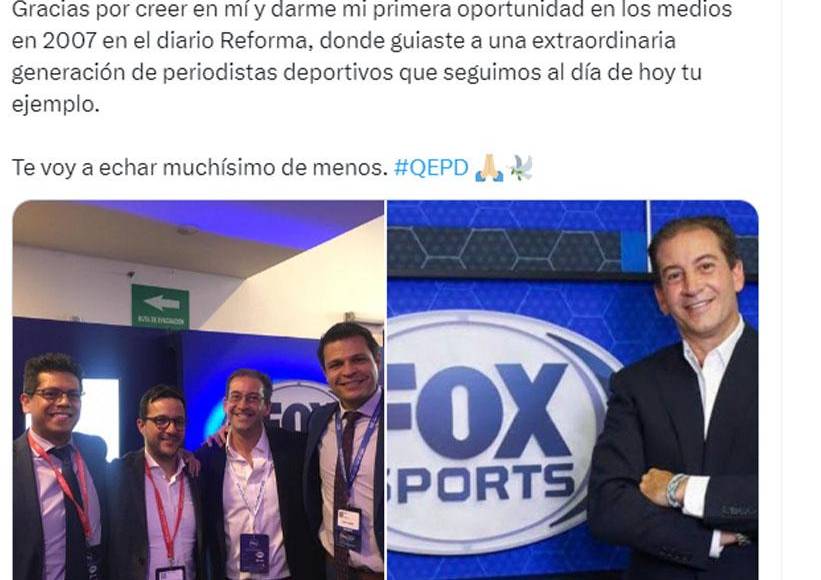 En redes sociales, compañeros y amigos de Ernesto López Robles lo recuerdan como una persona “cercana” y “amigable”. Sus excompañeros se han pronunciado para enviar condolencias a la familia, expresando su despedida al comunicador.