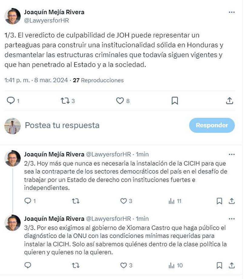 Abogado Joaquín Mejía López, experto en derechos humanos. 