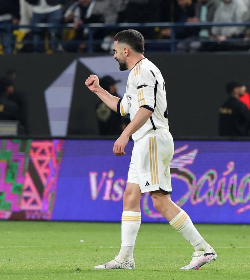 El festejo de Dani Carvajal tras su golazo que mandó el partido a la prórroga.