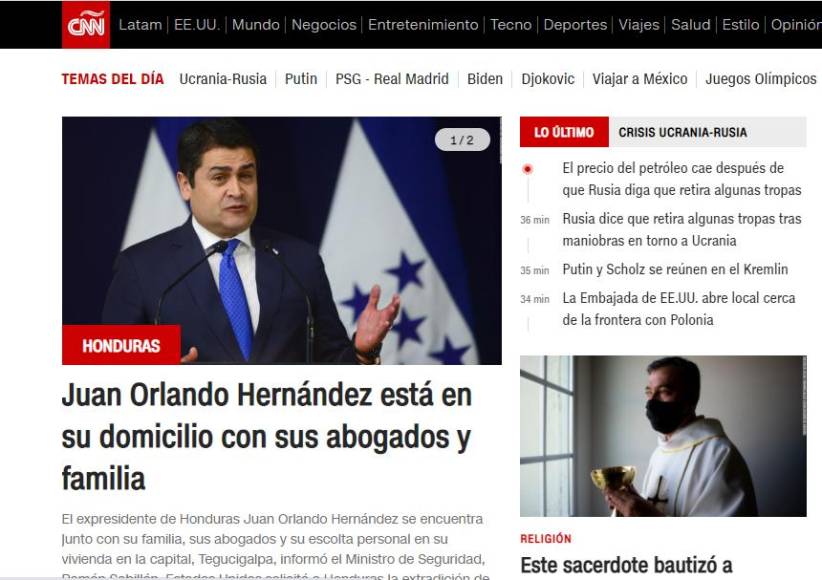 Medios de Estados Unidos, Europa y América del Sur destacan el pedido de extradición del exmandatario hondureño en sus portales digitales este martes.