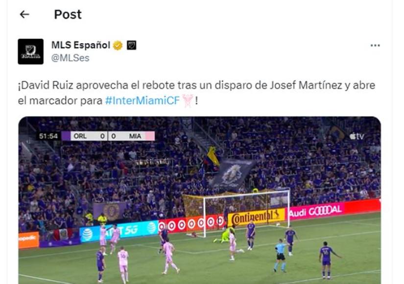 La MLS en sus redes sociales oficiales se pronunció sobre el gol del hondureño.