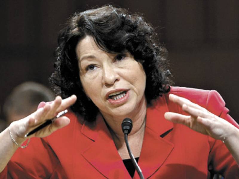 FILE - In this July 16, 2009 file photo, Supreme Court nominee Sonia Sotomayor appears before the Senate Judiciary Committee, on Capitol Hill in Washington. (AP Photo/J. Scott Applewhite, FILE)