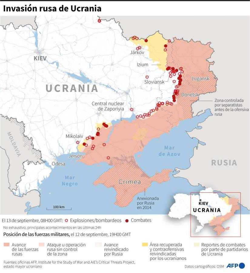 Rusia anuncia bombardeos “masivos” en las líneas de frente en Ucrania