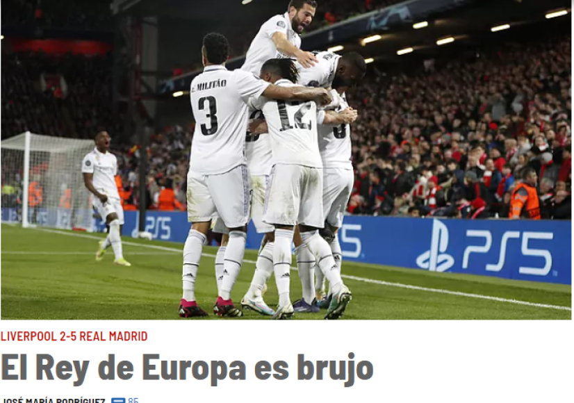 Diario MARCA de España: “El Rey de Europa es brujo”.