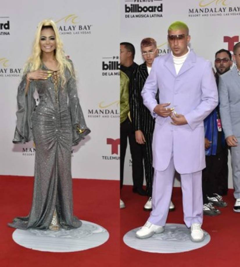 Bad Bunny (d) y Lady Janny fueron juntos al salón para su manicura antes de la gala de los Billboard Latinos, miren esas uñas. Y como también comparten el mismo gusto por los tintes en tonos chillantes.<br/>