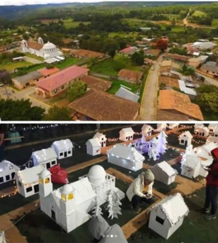 En Yamaranguila, Intibucá los pobladores hicieron una hermosa réplica del pueblo haciendo uso de su enorme creatividad.