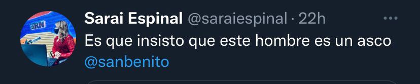 Captura del tuit de la profesional de la comunicación.