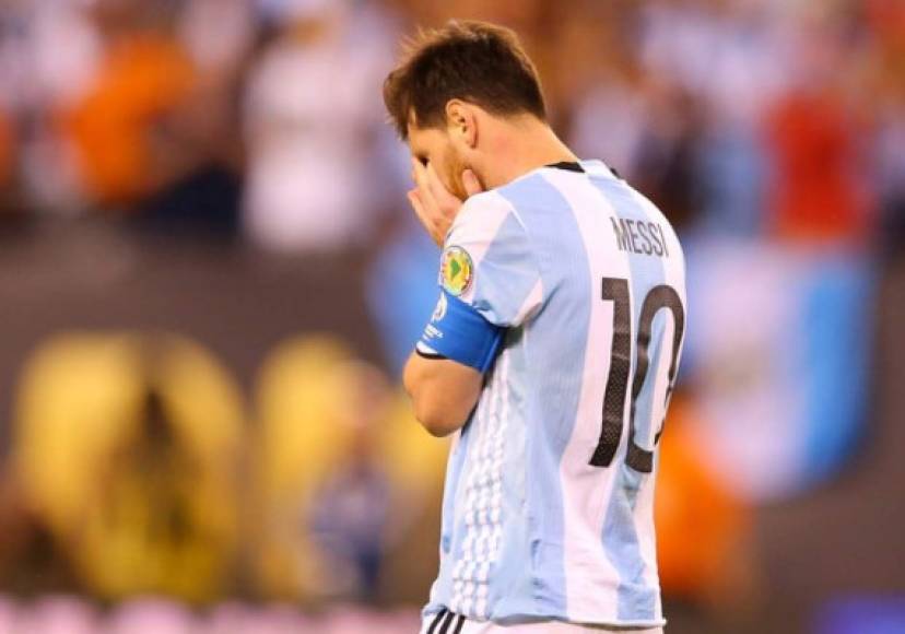 Messi perdió las finales de tres ediciones de la Copa América (2007, 2015 y 2016) y una del Mundial (2014).