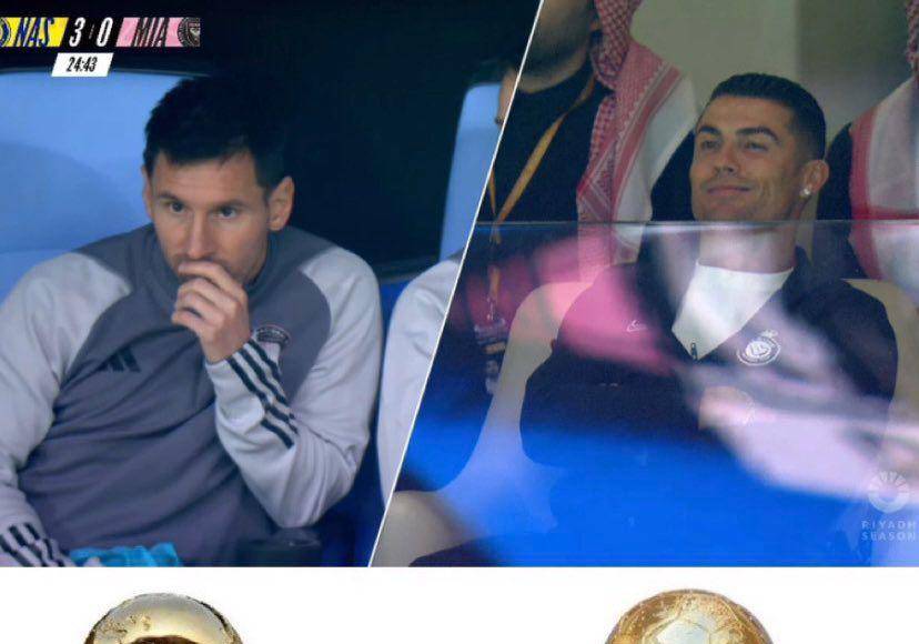 Los divertidos memes que dejó la paliza el Al Nassr de Cristiano Ronaldo al Inter Miami de Messi este jueves en el amistoso en Arabia Saudita. 