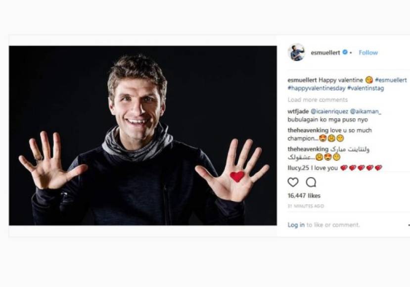 Thomas Müller mandó un mensaje sobre el amor.