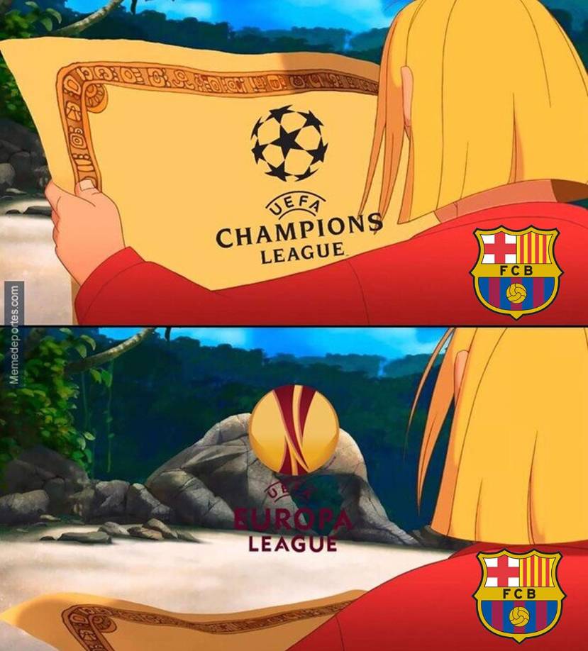 Los memes se burlan del Barça tras quedar fuera de Champions y caer a la Europa League