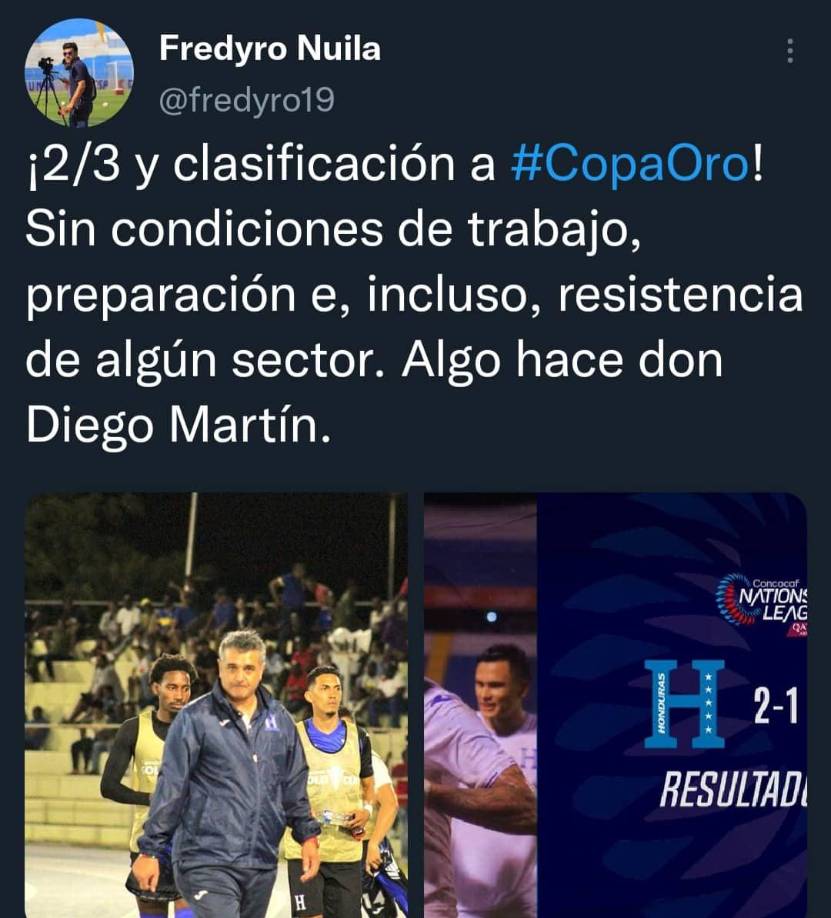 Fredy Nuila también destacó el trabajo de Diego Vázquez en su interinato como DT de Honduras.