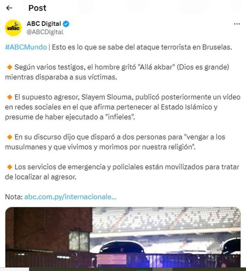 Según varios testigos, el hombre gritó “Allá akbar” (Dios es grande) mientras disparaba a sus víctimas.