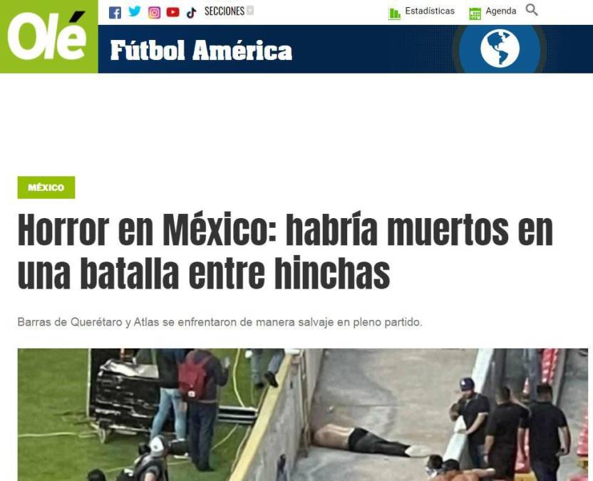 Diario Olé de Argentina.