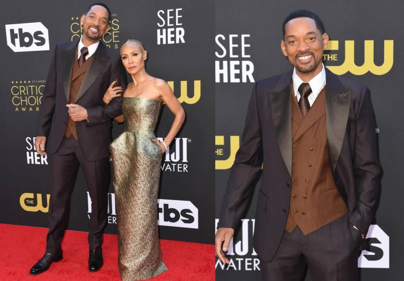 Will Smith y Jada Pinkett Smith, la pareja más elegante de la noche. 