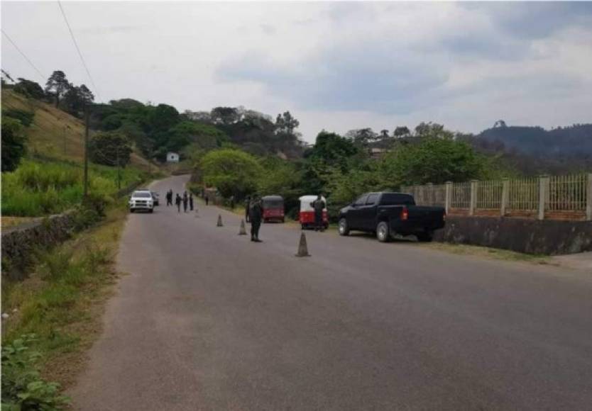 Los operativos realizados en ejes carreteros que se registran hoy en la zona de Yuscarán, El Paraíso, por parte de 'Operación Hormiga IV'.