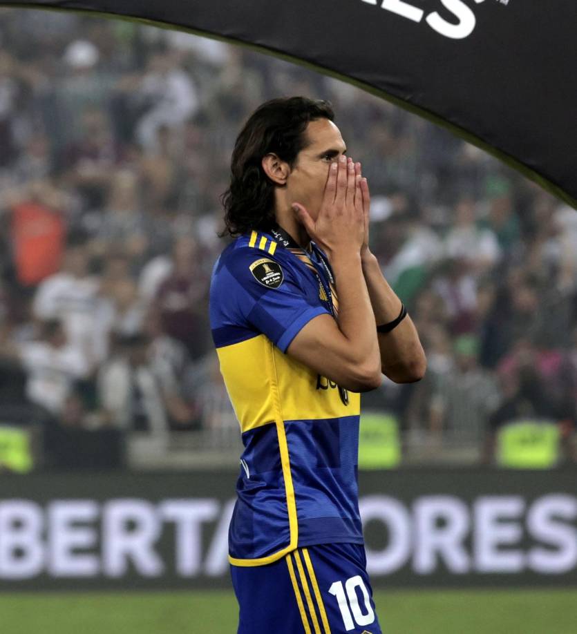 La tristeza de Edinson Cavani por perder la final de la Copa Libertadores ante Fluminense.