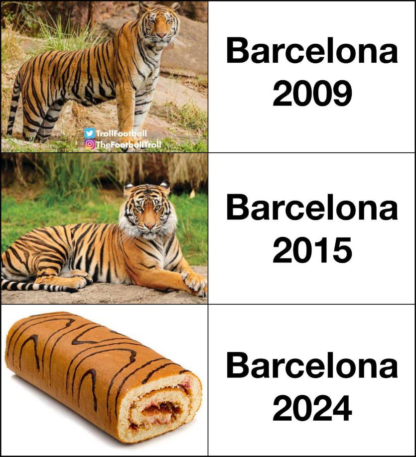 El conjunto azulgrana ha sido el centro de burlas tras perder la final de la Supercopa de España ante el Real Madrid, quedar fuera de la Copa del Rey tras caer ante el Athletic en cuartos de final y este sábado sufrir una nueva derrota. 