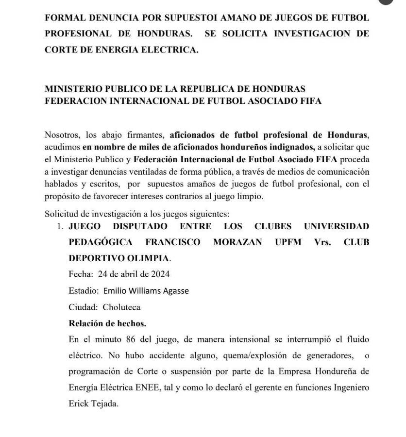 La denuncia de los aficionados del Vida tras el triunfo de UPNFM ante Olimpia.