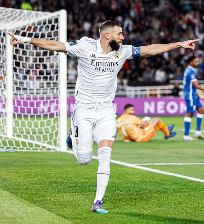 Karim Benzema, que volvió a jugar tras perderse la semifinal por lesión, no falló a su cita y marcó el tercer gol del Real Madrid.