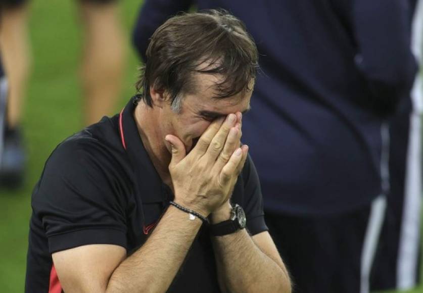 Julen Lopetegui no pudo contener las lágrimas luego de coronarse campeón de la Europa League.