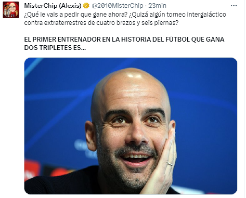 Mister Chip resaltó el trabajo de Pep Guardiola.