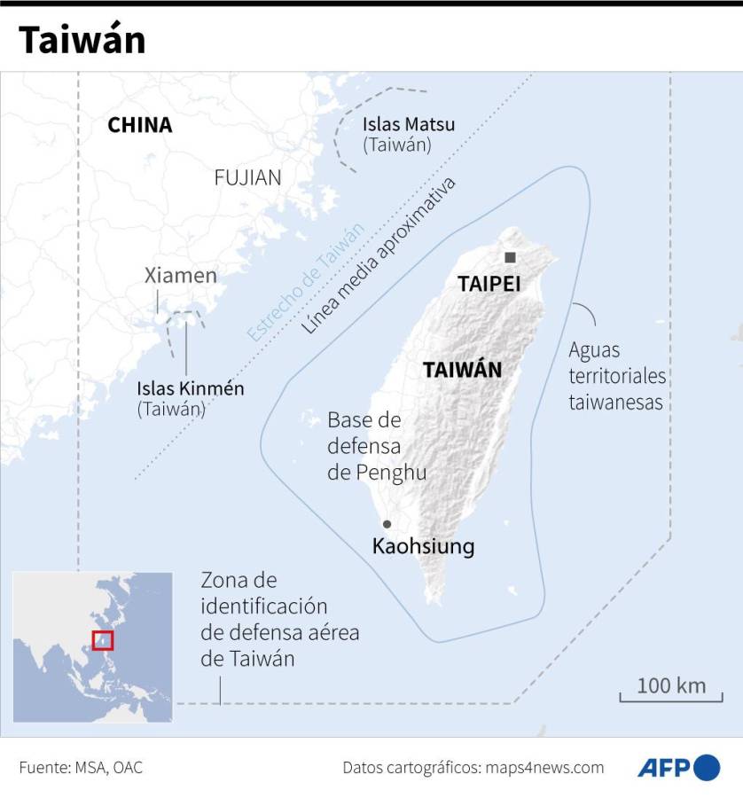 Taiwán advierte que contraatacará si China viola su espacio aéreo