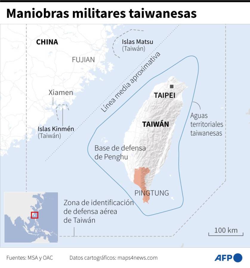 Taiwán responde a China con ejercicios militares y le acusa de preparar una invasión