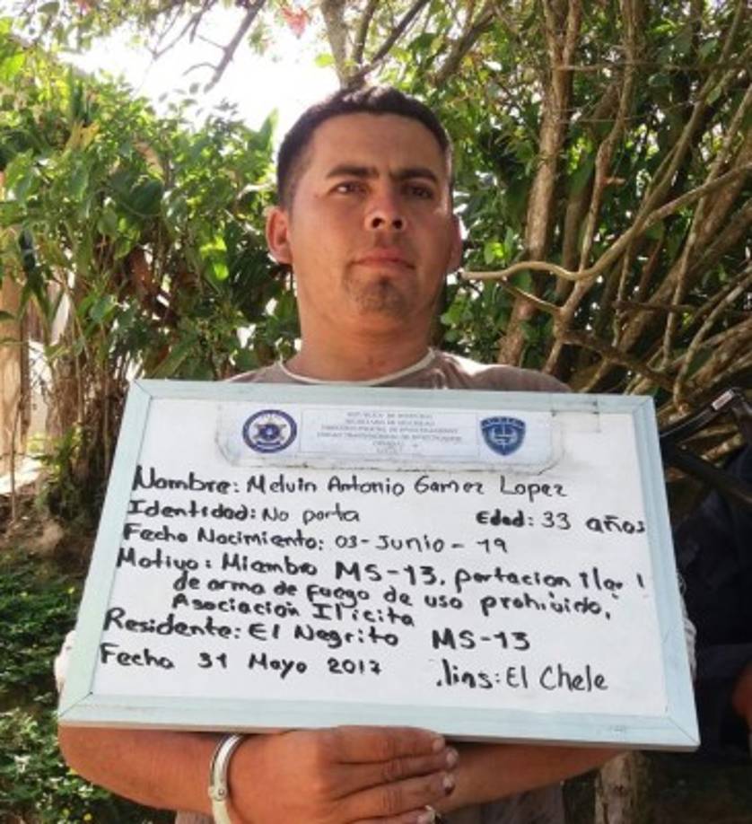 Melvin Gómez López (33) supuestos miembro de la MS.