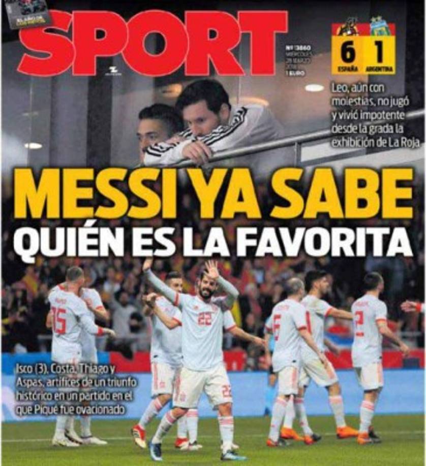 La prensa de España no se quedó atrás tras golear a la Albiceleste.