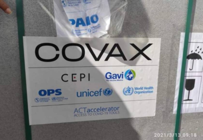 Honduras recibe 48,000 vacunas de AstraZeneca bajo mecanismo Covax
