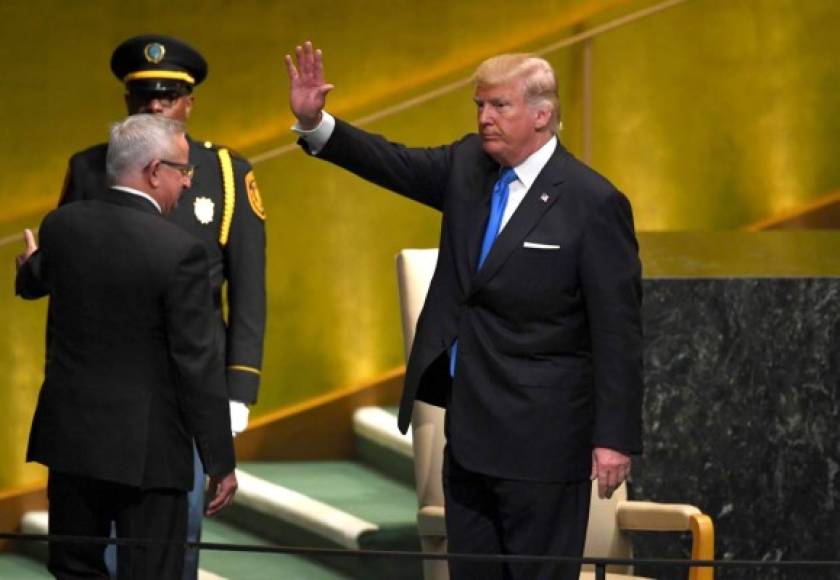 El magnate saludó a los mandatarios presentes en la sede de la ONU en Nueva York.