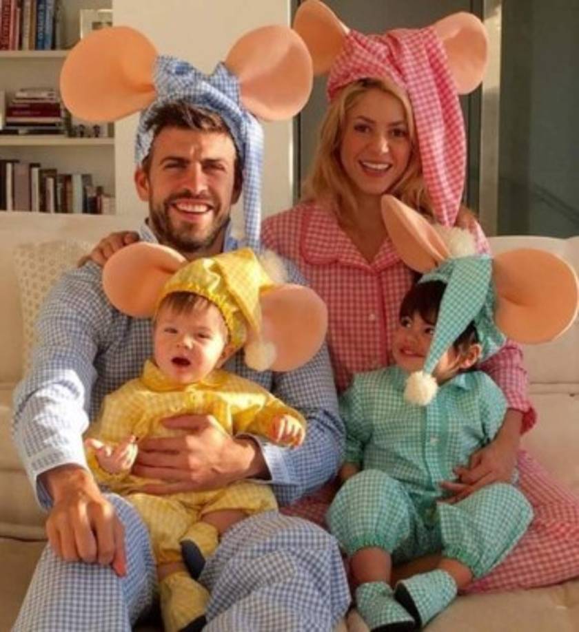 Piqué junto a Shakira y sus hijos. Es un hombre familiar.