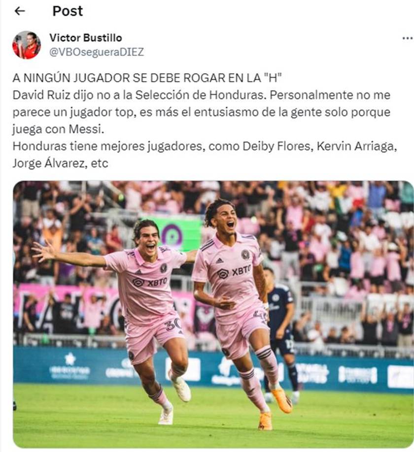 ” A ningún jugador se debe rogar en la H. Personalmente no me parece un jugador top, es más el entusiasmo de la gente solo porque juega con Messi. Honduras tiene mejor jugadores como Deybi Flores, Kervin Arriaga, Jorge Álvarez etc,”, señaló el periodista hondureño Víctor Bustillo.