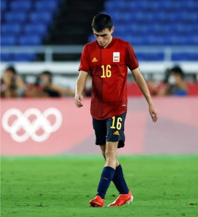Pedri González, cabizbajo luego del gol de la victoria de Brasil.