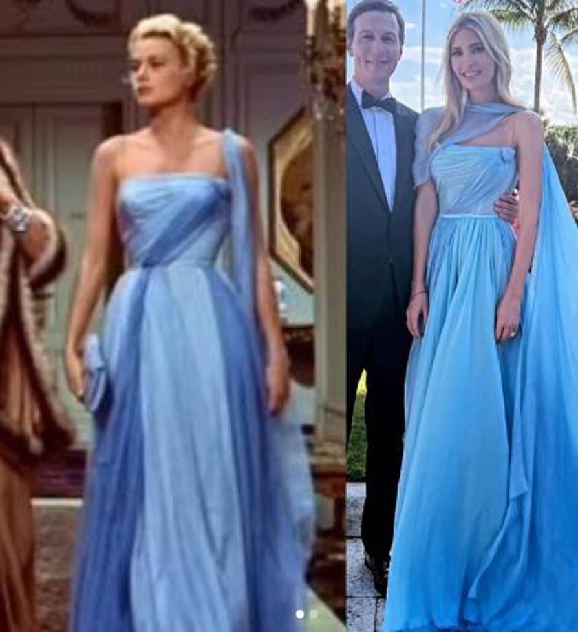 Ivanka, que fue la dama de honor de Tiffany, eligió un vestido del diseñador Elie Saab inspirado en un icónico vestido de Grace Kelly.