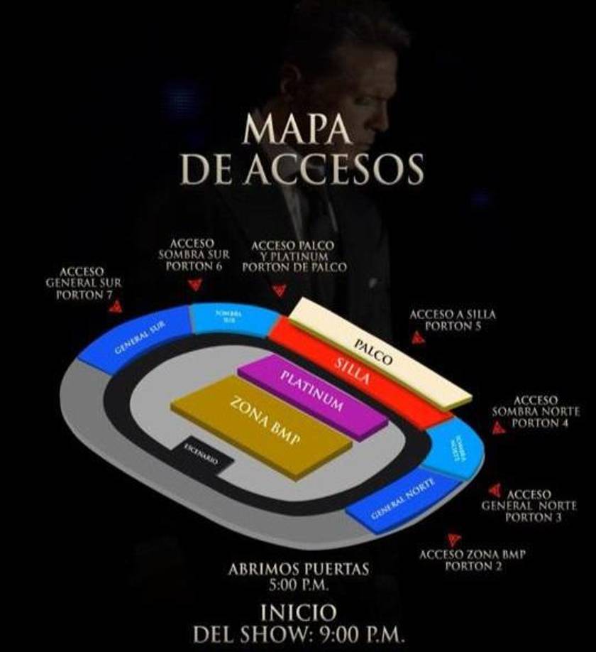 Autoridades de la alcaldía municipal informaron que a partir de las 2:00 pm se cerrarán los accesos a inmediaciones del estadio Nacional Chelato Uclés. Los portones abrirán desde las 5:00 pm y el concierto dará inicio a las 9:00 pm. También informaron que unos 200 agentes de movilidad urbana y de la Dirección Nacional de Vialidad y Transporte estarán distribuidos en los diferentes puntos de cierre para orientar al población 