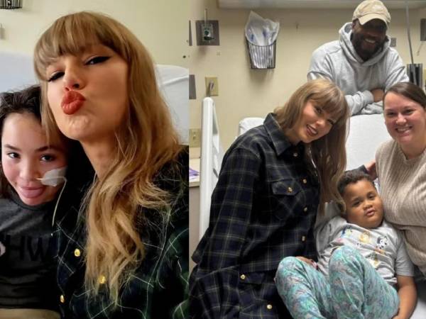 La cantante estadounidense Taylor Swift compartió con varios niños de este centro médico.