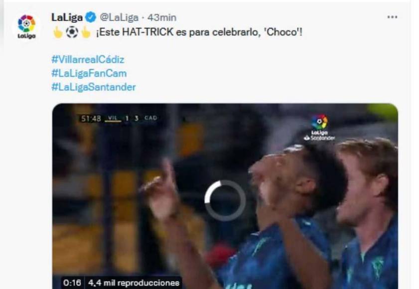 “Este hat-trick es para celebrarlo”, indicó la Liga de España.