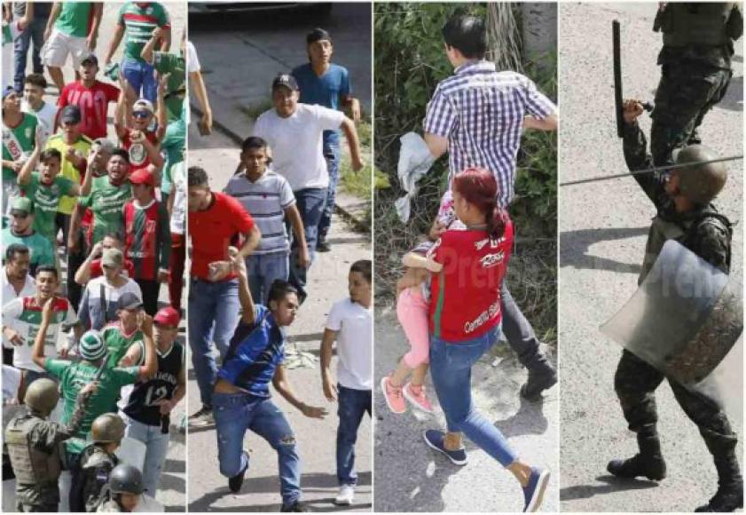 Las barras de los clubes Marathón y Olimpia mostraron el punto negro al protagonizar un enfrentamiento en las afueras del estadio Yankel Rosenthal de San Pedro. Los actos de violencia se dieron previo al inicio del encuentro que finalizó empatado 1-1.