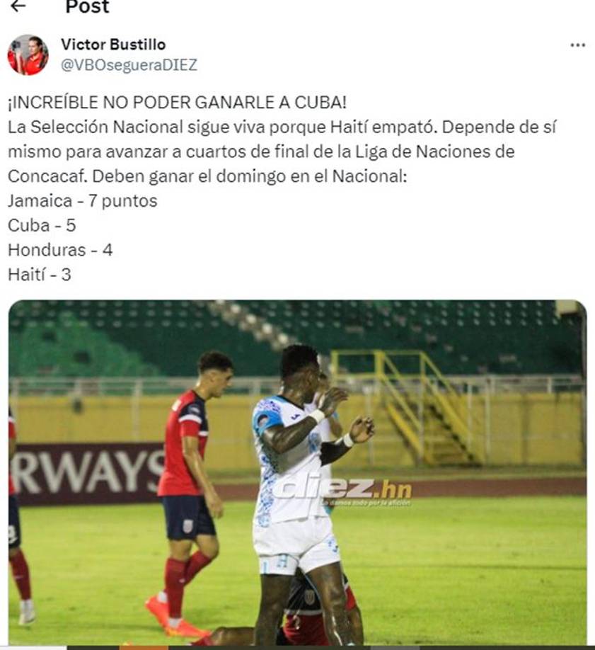 ”Increíble no poder ganarle a Cuba”, arremetió el periodista hondureño Víctor Bustillo. 