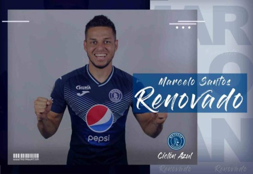 Marcelo Santos: El polifuncional futbolista hondureño renovó con el Motagua hasta el 2025.