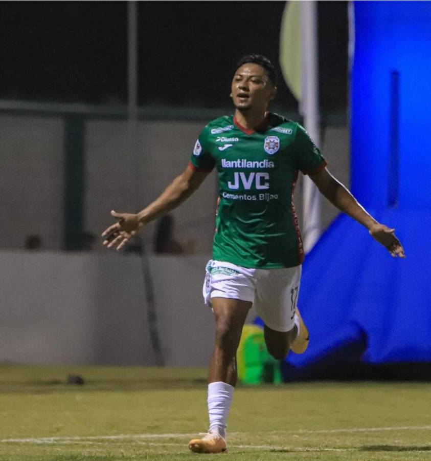 Alexy Vega abrió el marcador para poner a celebrar al Marathón en Comayagua.